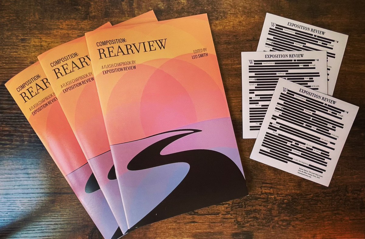 ExpoReviewLit's tweet photo. Cheers to our #ExpoInterns Leo Smith and @rachelalarcio, who, as their intern projects, created our #Composition: #Rearview chapbook and #ExpoErased series and magnet (respectively)?! We are so proud of these two, and all our incredible interns! https://t.co/aoWEAhKkXG