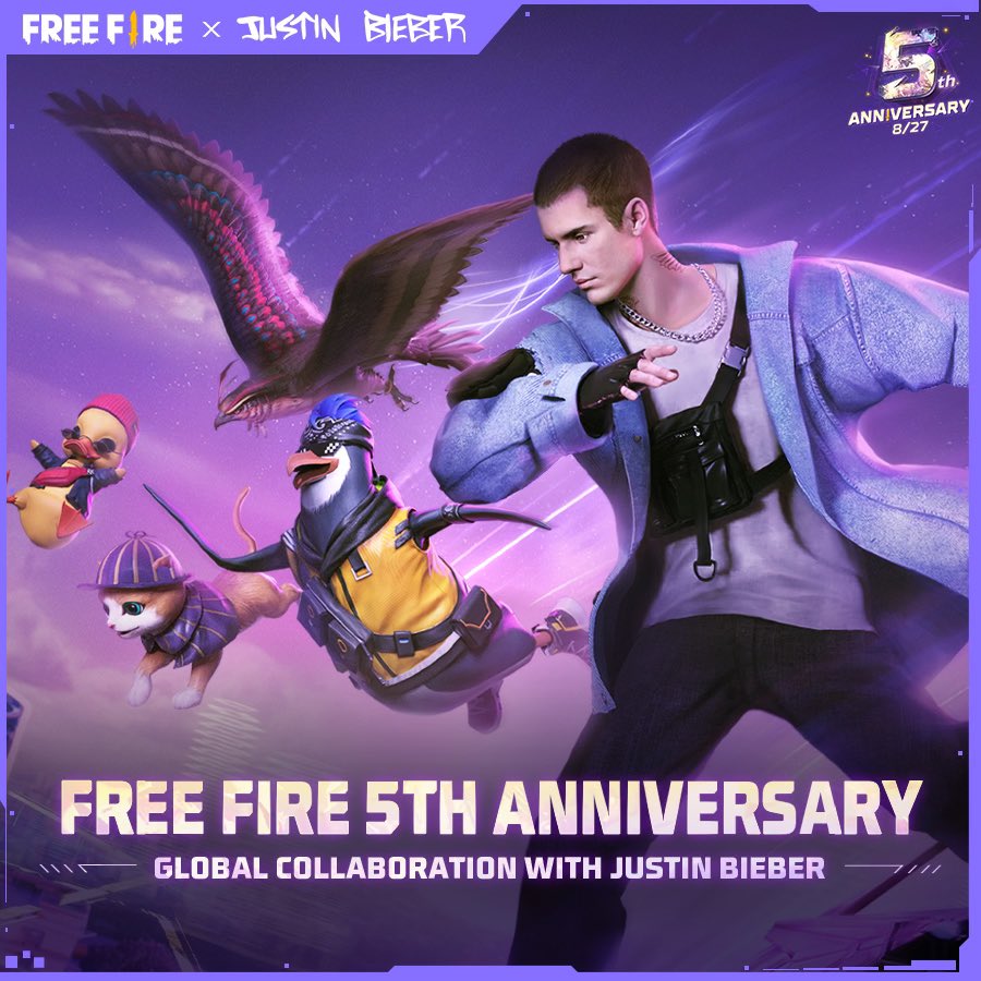 1 year of preparation 🔥 @FreeFire_NA #GarenaFreeFire #FF5thAnniversary #FFxJB https://t.co/U1YZpwJDrI 