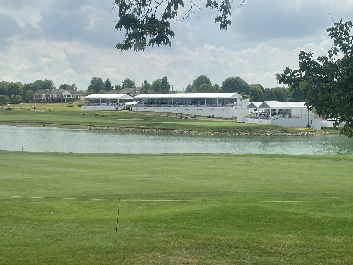 BobPapa_NFL's tweet photo. View from the office this week @BarbasolChamp. We go LIVE @GolfChannel 4pm EDT. Winner earns spot @TheOpen @PGATOUR @DPWorldTour. Join @johncookgolf @TrippIsenhourGC @BillyRayBrown1 @cajunkiwi. #bettergolow #opportunity #lexington https://t.co/QSmHHRcf6V