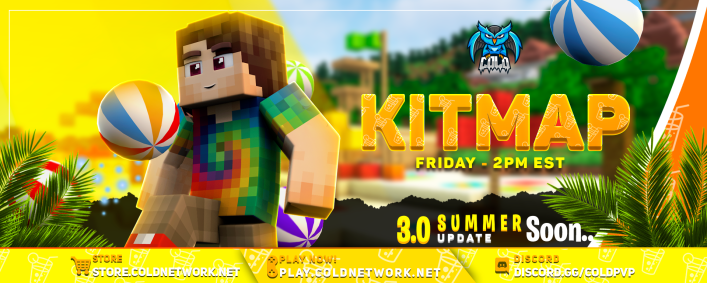 Kitmap SOTW Week 7 takes place Friday at 2PM EST.

🔃Forums Post: coldnetwork.net/threads/kitmap…

🎁We're giving away these items:
☀️1x Cold Rank (Temporary)
☀️3x Immortal Ranks (Temporary)
☀️5x Ultra Crate 
☀️20x Custom Enchant Crate

Like, RT, Comment IGN, and follow 
<a href="/coldnetworknet/">Cold Network</a>