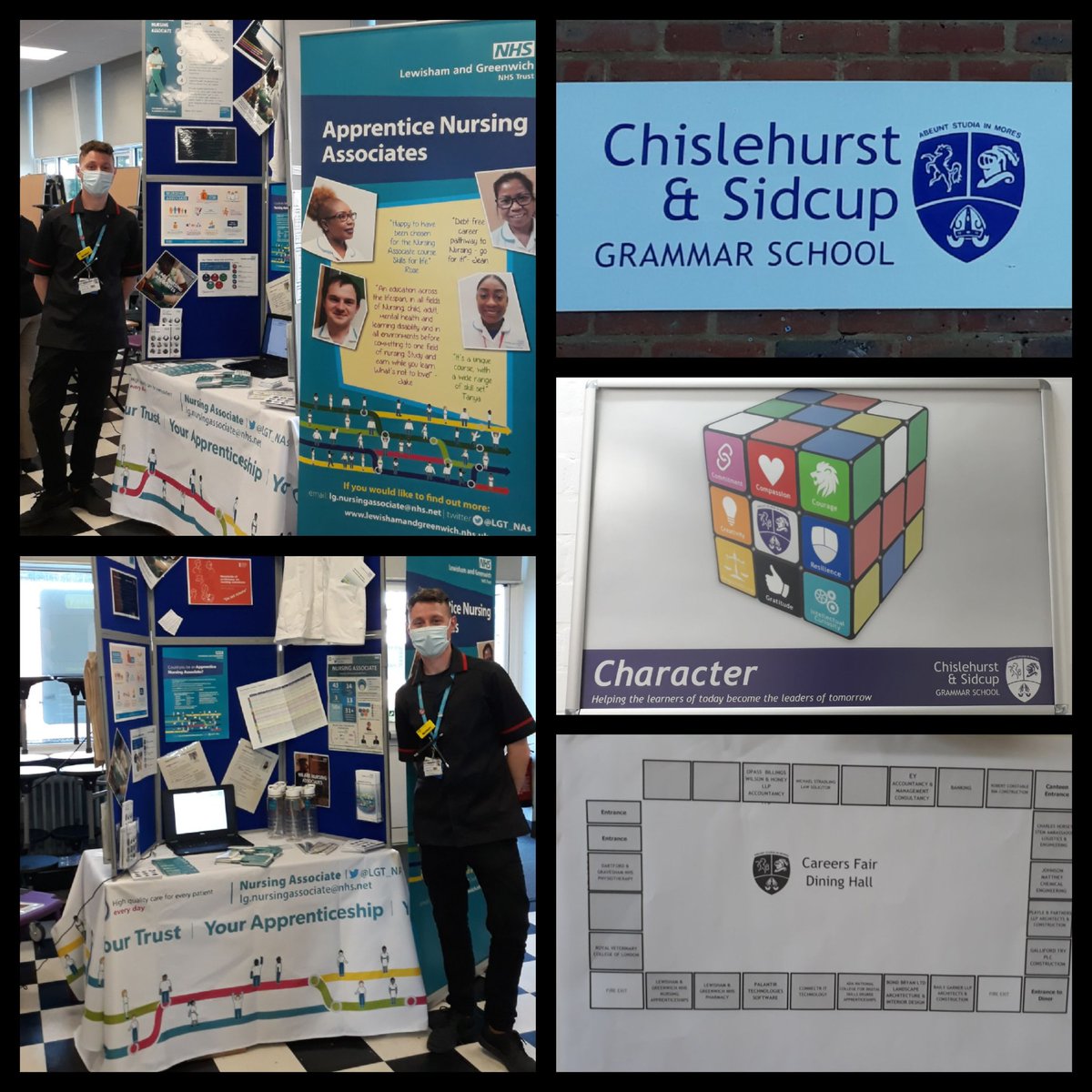 LGT_NAs's tweet photo. Great to be @Chis_and_Sid careers fair.  The team are here promoting the #ApprenticeNursingAssociate role.  But it's also a chance to talk about the 350 @healthcareersuk opportunities in the #NHS.
Drawing on @NorbertGy2 #MentalHealth experience and @Midwife_VC career pathway.
VC https://t.co/Dzoy80R9xS