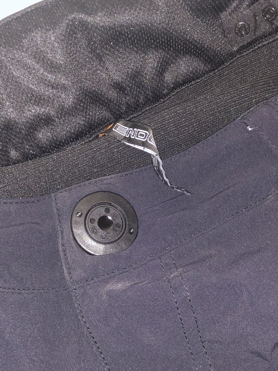 SimonDBurt's tweet image. I think this is how you #recycle correctly @FidlockBike button to repair a dodgy button on an old pair of @endura shorts