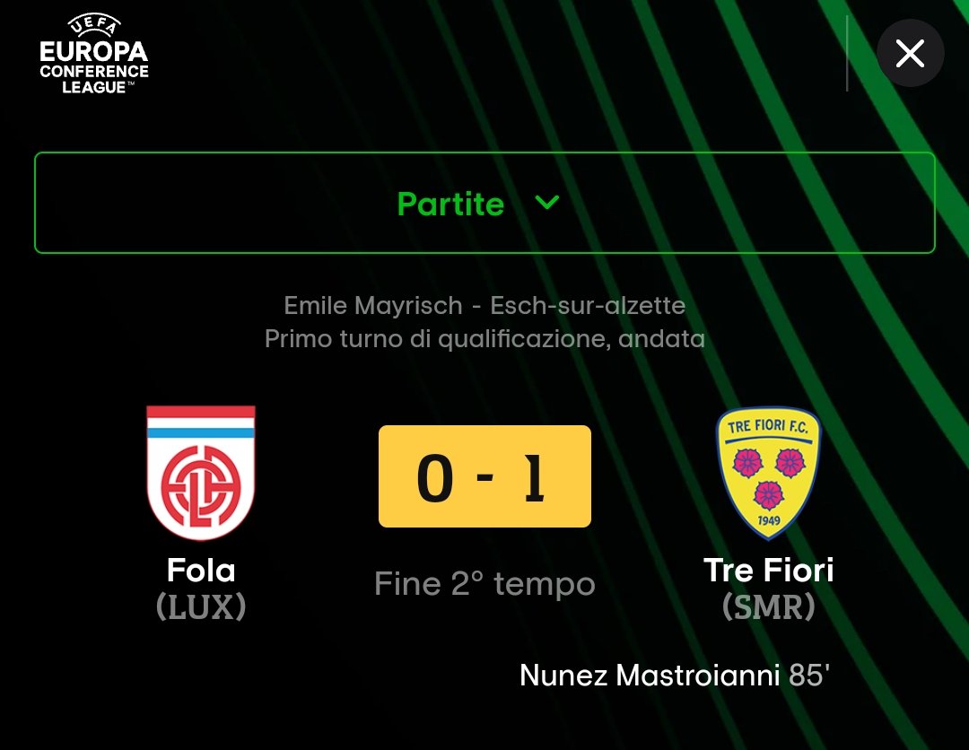 Gabrioc's tweet photo. Intanto in Lussemburgo si è scritta la storia: il Tre Fiori ottiene la prima vittoria in trasferta di una squadra sammarinese nelle coppe europee! https://t.co/I7qB6ljJl9