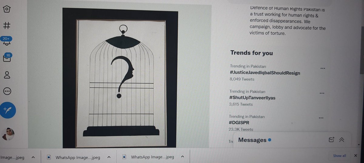 AminaMJanjua's tweet photo. Alhamdulillah, it's a top trend today. Our prayers are answered. Together we will fight till All the #disappeared are free
#JusticeJavedIqbalShouldResign
#Freedom4allDisappeared https://t.co/0lZm4cfIJa