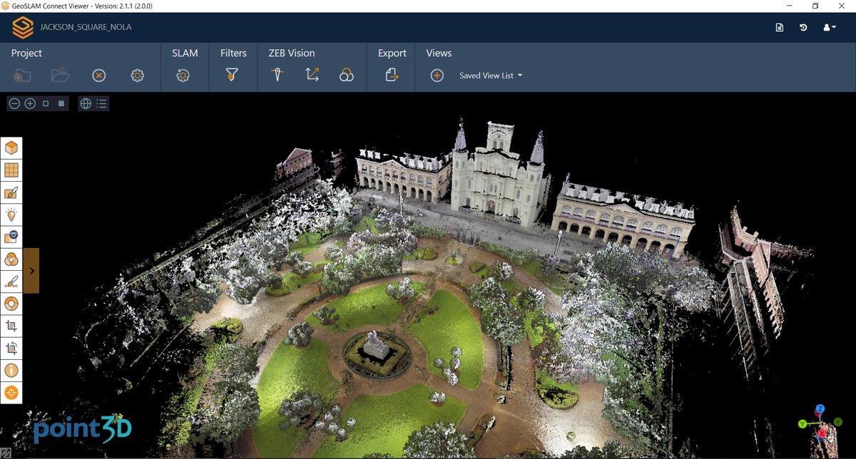 point3Dxyz's tweet photo. To demonstrate the advancement of SLAM data capture and processing capabilities, #point3D visited Jackson Sq in New Orleans with our @GeoSLAMLtd #ZEB Horizon scanner with new #visioncamera. Check our LinkedIn for more adventures. https://t.co/zYgdcIVoaF https://t.co/dfXA4sI4it