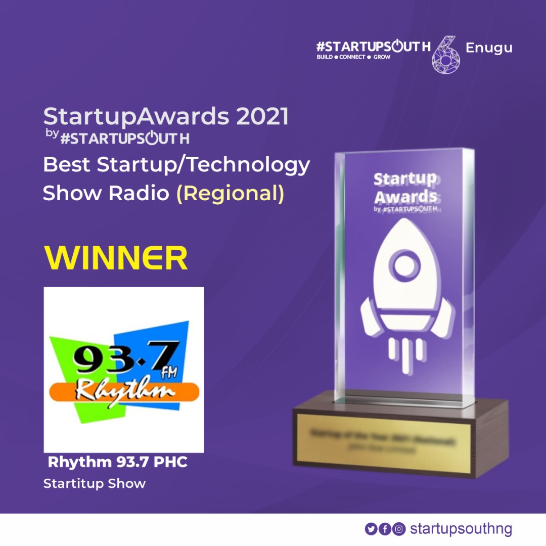StartupSouthNg's tweet photo. For the winner for the Best Startup/Technology Show [Radio Regional]
This award goes to the Most impactful Startup/Technology Show in the South-East/South-South regions, NG

Startitup Show (Rythm 93.7 PHC): @937RythmFm
@bomapeters
#StartupAwards
#StartupSouth7 https://t.co/XWlqXRMUoV