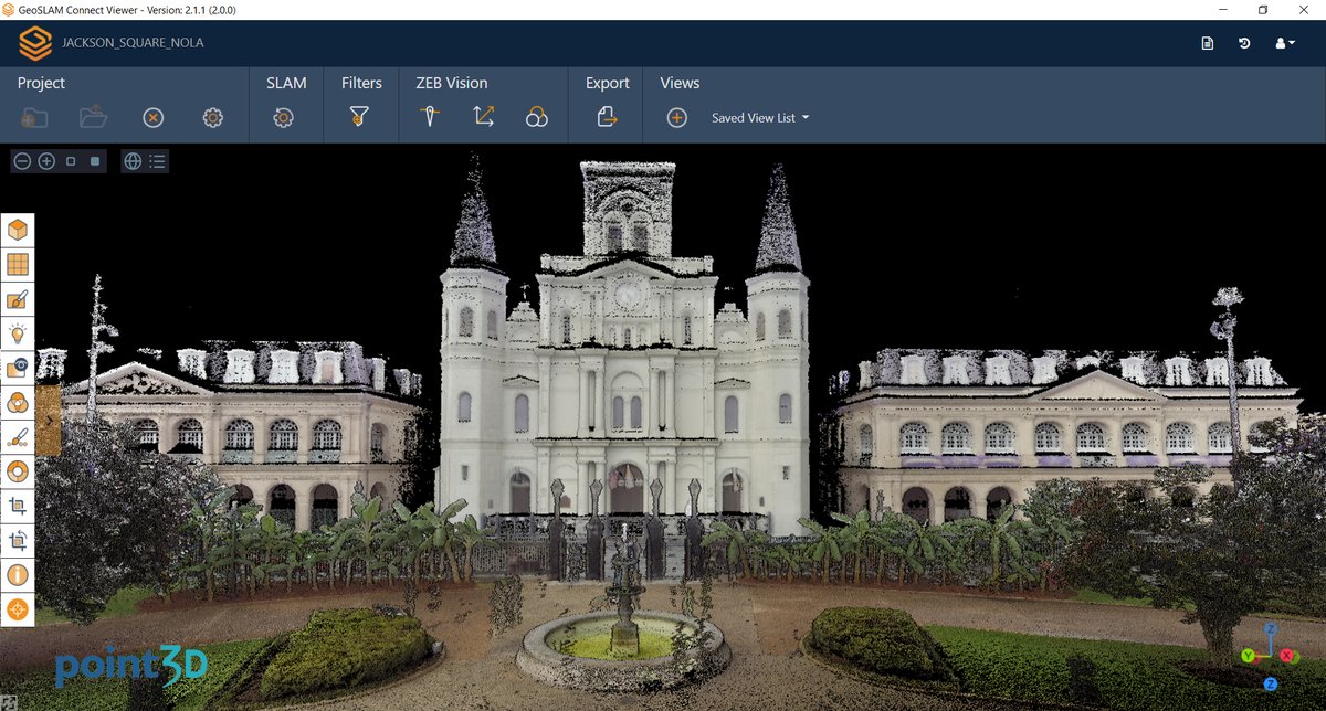 point3Dxyz's tweet photo. To demonstrate the advancement of SLAM data capture and processing capabilities, #point3D visited Jackson Sq in New Orleans with our @GeoSLAMLtd #ZEB Horizon scanner with new #visioncamera. Check our LinkedIn for more adventures. https://t.co/zYgdcIVoaF https://t.co/dfXA4sI4it
