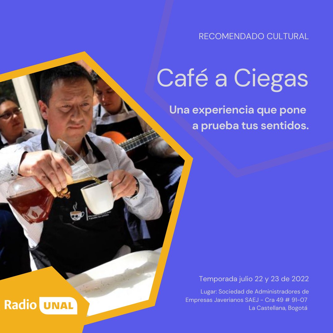 #RadioUNALRecomienda |  ☕ 🎧  Este viernes 8 de julio a las 11:00 a. m. en #CulturalAlDía conoce todos los detalles de esta temporada, tendremos como invitado al creador de este proyecto <a href="/cafeaciegas/">cafeaciegas</a>  📻 Sintoniza 98.5 FM Bogotá o desde cualquier lugar radio.unal.edu.co