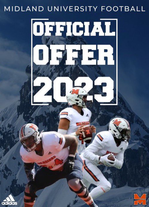 Liam Blaser (@blaserliam) on Twitter photo After an amazing conversation today with <a href="/Coach_Honnold/">Denny Honnold</a> <a href="/CoachJamrog/">MU Coach Jeff Jamrog</a> I am blessed to say I have received an offer to continue my football and academic career <a href="/MidlandU_FB/">Midland Football</a>🟠🔵 <a href="/DiscovererFB/">Columbus Football</a> After an amazing conversation today with <a href="/Coach_Honnold/">Denny Honnold</a> <a href="/CoachJamrog/">MU Coach Jeff Jamrog</a> I am blessed to say I have received an offer to continue my football and academic career <a href="/MidlandU_FB/">Midland Football</a>🟠🔵 <a href="/DiscovererFB/">Columbus Football</a>