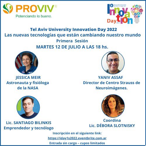 provivglobal's tweet photo. Los invitamos a participar en el Tel Aviv University Innovation Day! 

Link de Inscripción: 
https://t.co/YJvnvPbcHc https://t.co/W8B8zN74nS