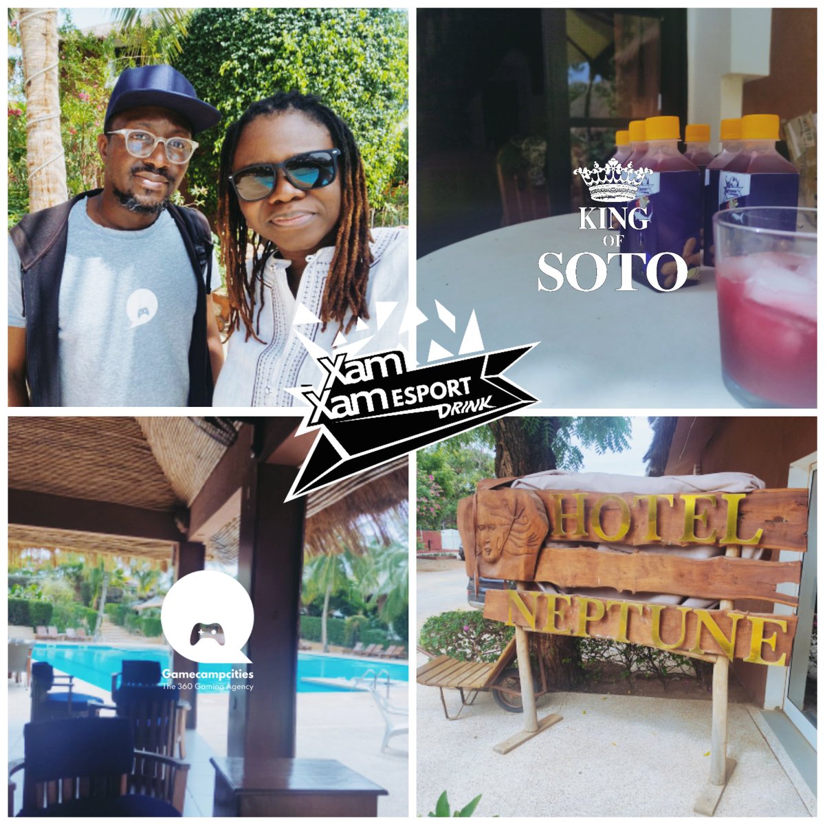 <a href="/thegamecamper/">Gamecampcities The 360 Gaming Agency #10yearsGCC</a> Agency founder <a href="/kofisikaandI/">kofi sika LATZOO 🇹🇬🇸🇳🇪🇪🎮👨🏾‍🏫</a> + #KingOfSoto #westafrica leading liquor founder <a href="/MabelAdekambi/">Adekambi Mabel</a> meet in #Tourism led location Saly in #Senegal achieving phase 1 of the 1st African #Esport Drink #Forusbyus #womeningaming #Gaming #beverage #teamwork