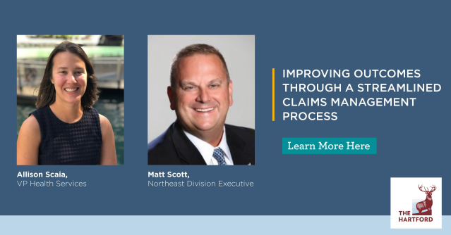 FinServFem's tweet photo. A common pain point for businesses revolves around the leave and claims processes surrounding employee absence. Learn how The Hartford can help improve outcomes with a streamlined claims management process: https://t.co/eHSWAzzTwo #iwork4thehartford https://t.co/9WM8QO0cwA https://t.co/y7txHmgcBR