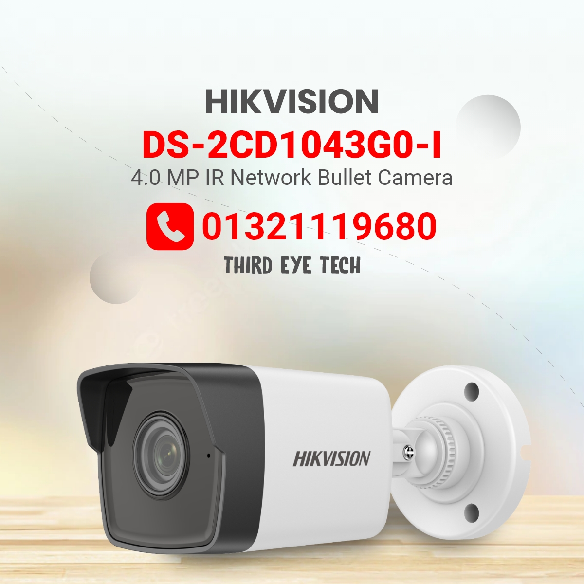HIKVISION 4 MP Fixed Bullet Network Camera
✅ Excellent Image Quality Including 4 Megapixel Network Bullet Camera.
✅24/7 Crystal Clear 4 Megapixel Recording.
✅Efficient H.265+ compression technology
✅Water Proof &amp; Dustproof (IP67)
📞 +𝟖𝟖𝟎𝟏𝟑𝟐𝟏-𝟏𝟏𝟗𝟔𝟖𝟎