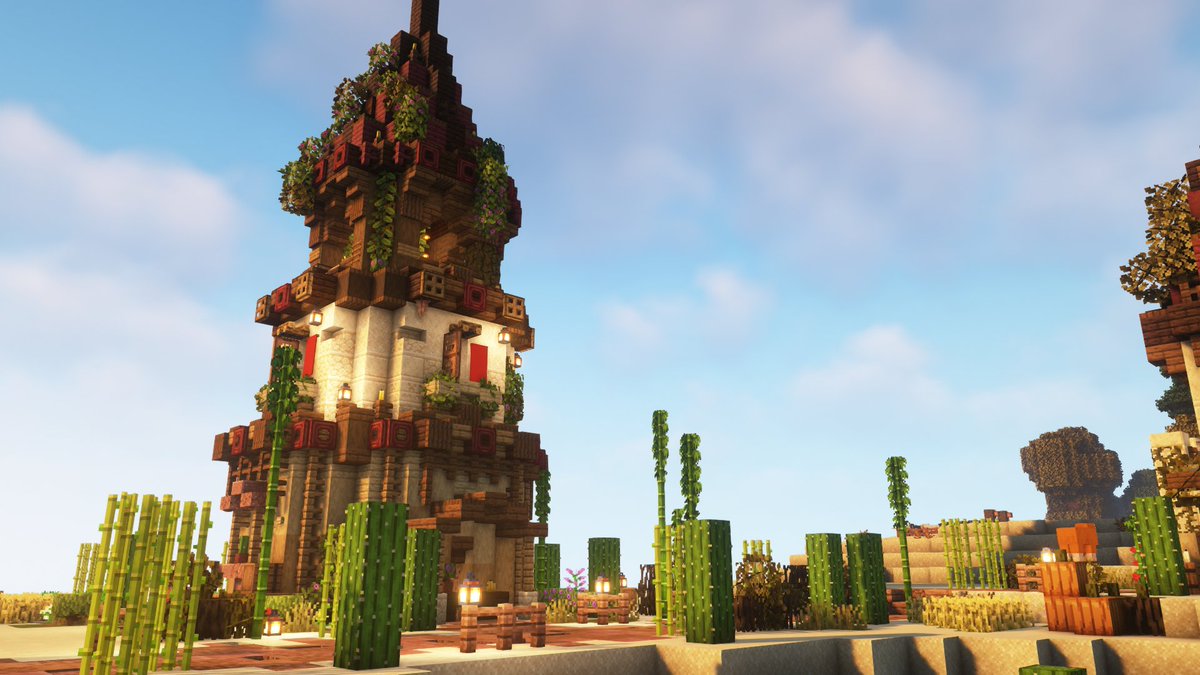 AverageSnowMC's tweet photo. Kind of in love with this build and the area is starting to take shape! @CrossroadsSMP #Minecraftbuilds https://t.co/y453Ux0I3Q