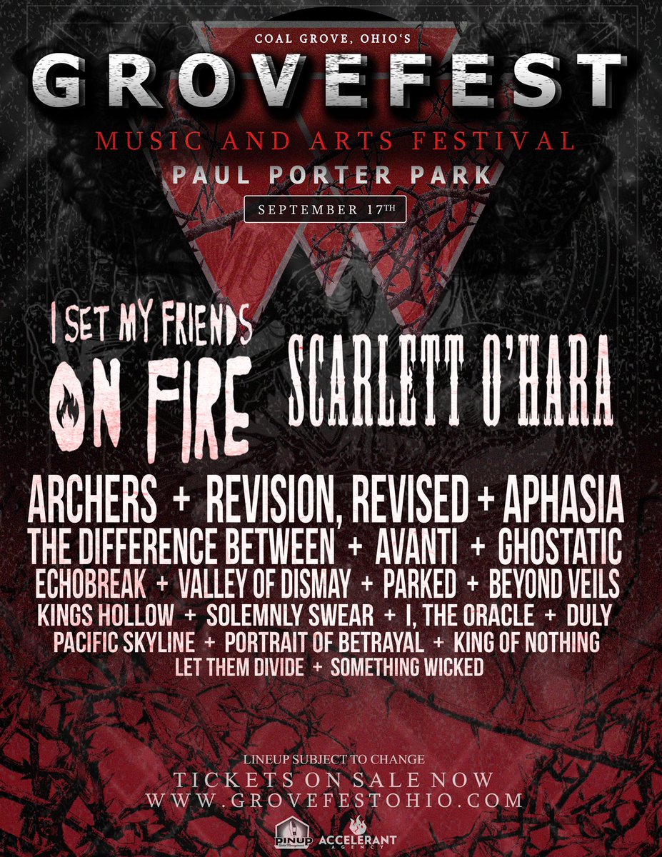 Catch us this year at the second annual Grovefest Music &amp; Arts Festival. Huge warped tour vibes with this festival! 

grovefestohio.com