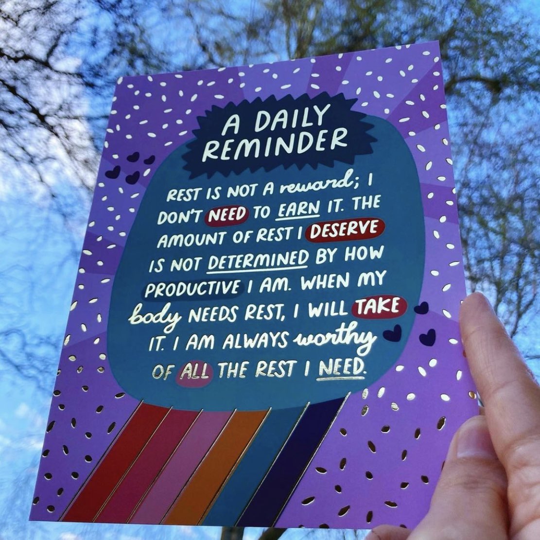 actionhappiness's tweet photo. Rest is not a reward. You are worthy of all the rest you need 😴 

Image: @BlurtAlerts https://t.co/i73wayZP2Y