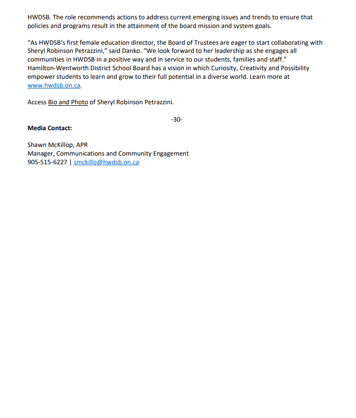 HWDSB tweet media