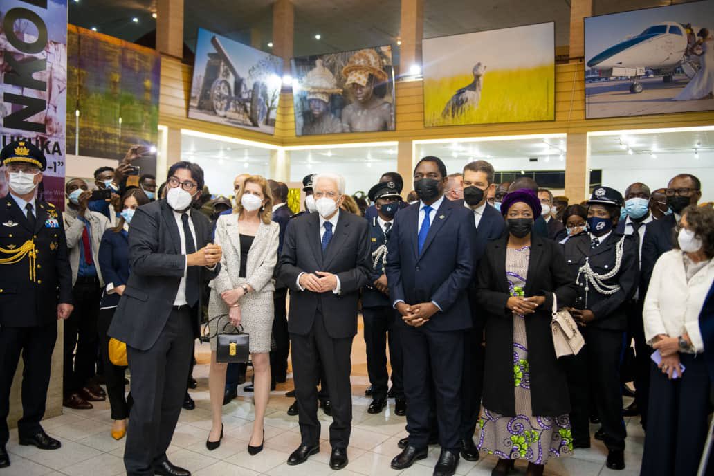 HHichilema's tweet photo. We visited the @LusakaMuseum with our counterpart HE Sergio Mattarella in the company of @MrsHichilema and Ms Laura Mattarella. Italy and Zambia have had a long, healthy history. 🇿🇲 🇮🇹 https://t.co/JpnzusJdD3