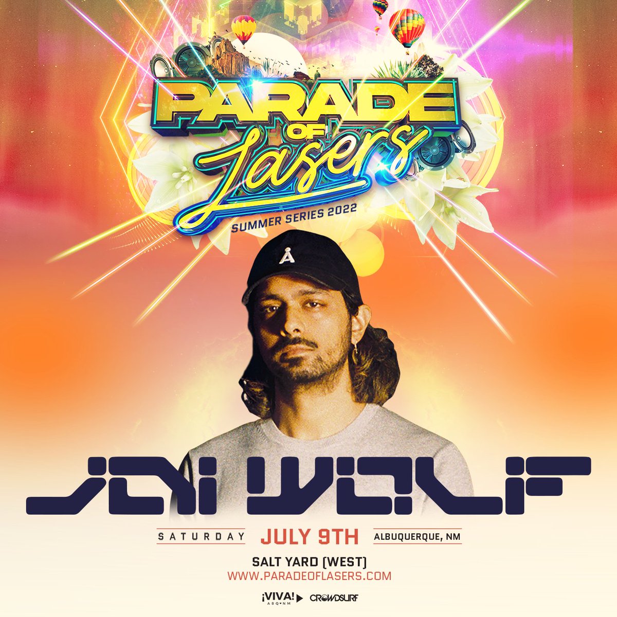 vivaabq's tweet photo. @jaiwolfx is so magical dude! Can't believe he'll be here on Saturday for @ParadeOfLasers Summer Edition 2022 😍 
// // See you there for laser music magic!! https://t.co/oFGuFsoKqn