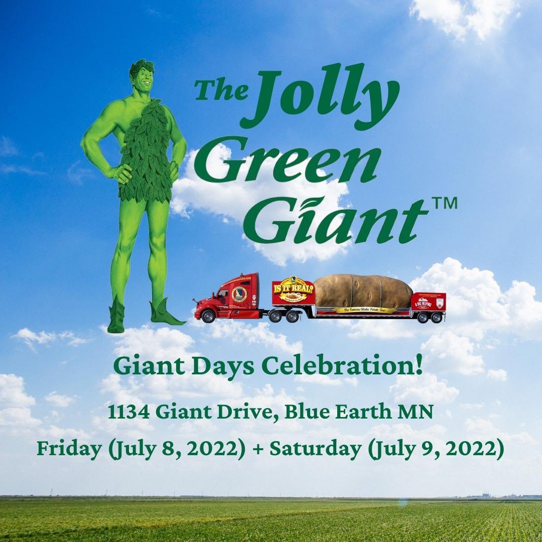BigIdahoPotato's tweet photo. Come one, come all to see the Jolly Green Giant right beside our Big Idaho® Potato Tour Truck! 🥔💚

#bigidahopotato #idahopotato #imapotato #potato #jollygreengiant #blueearthmn https://t.co/N3fjOSimDQ