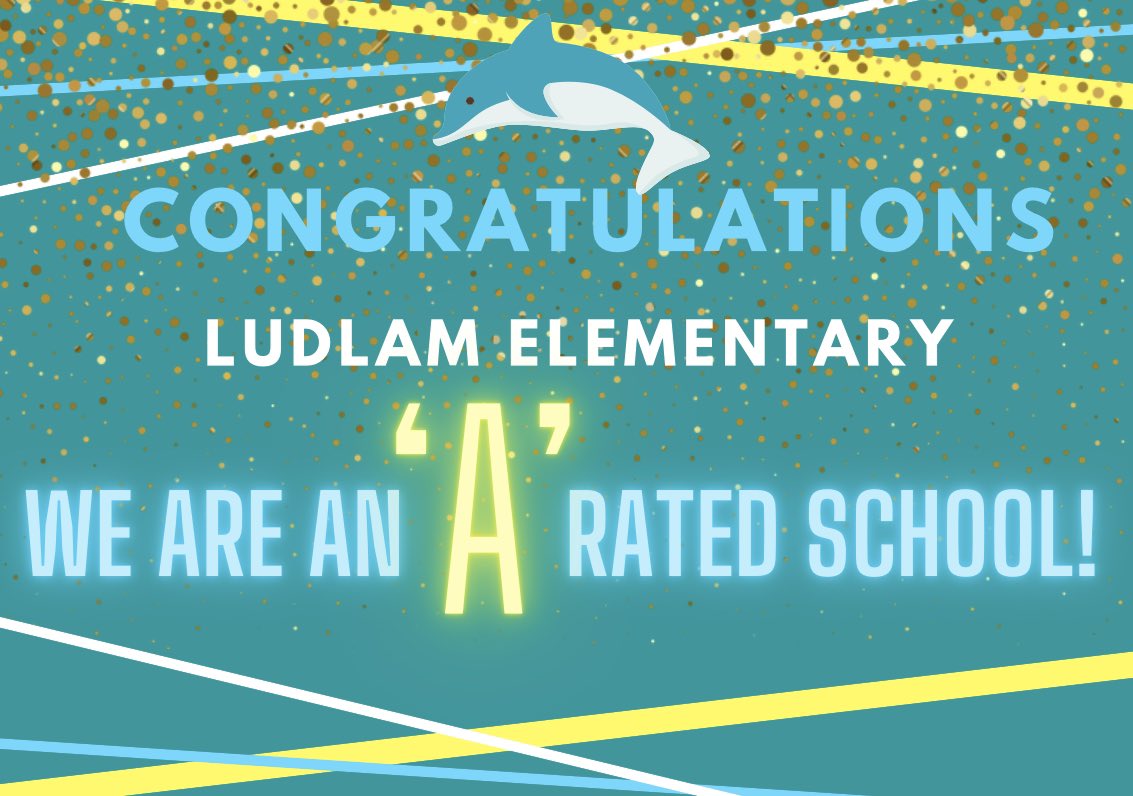 We are so proud to announce that Ludlam Elementary has received an “A” rating for the 2021-22 school year! Please join us in celebrating the amazing work of our school community.#dedicatedtostudents @mariteremdcps @mdcps_central @suptdotres @mdcps_ela  @mathnasium @miamischools