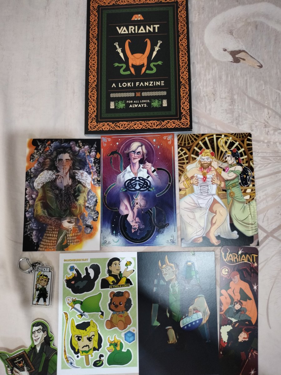 LOOK WHAT GOT HERE!!!!!!!!!!! AAAAAAHHHHHHHHHH!!!!!!!! <a href="/cosmiccowzine/">COSMICCOWZINE</a>'s Olympus and <a href="/VariantZine/">VARIANT | A Loki Fan Zine 🐍 ✨</a>!!!!!!!!!!!!!!; 💖💖💖💖 They're all gorgeous and i will be in cloud nine for the rest of the week 💖💖💖 i freaking love the aegis/medusa enamel pin 💖💖💖💖