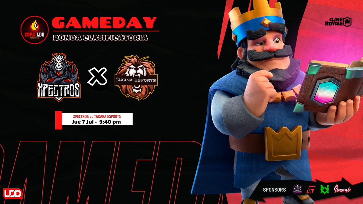 #MatchDay🔥

Conoceremos al 6to equipo que estará presente en el evento próximo.

Espectros y leones irán por otro pase hacia el presencial.

<a href="/XpectrosCr/">Xpectros</a> 🆚️ <a href="/EsportsTakana/">Takana Esports</a>

Disfrutalo EN VIVO desde las 9:40pm🇵🇪 por el canal de <a href="/MaryoCORICR/">Maryori</a>

#Rumbo_Al_Presencial🔥