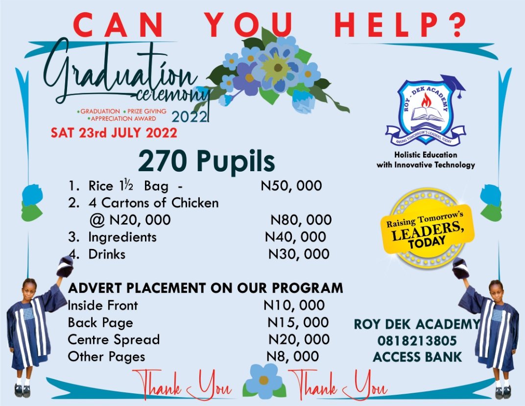 babatanto's tweet photo. Yes we Can

Call 09091766311

ROY DEK ACADEMY
0818213805
ACCESS BANK

THANK YOU https://t.co/ARikHu00VG