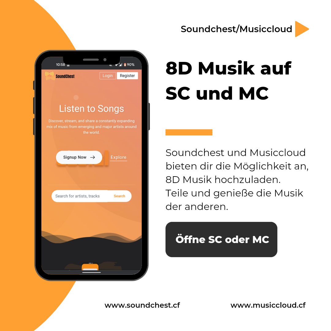 linkspreed's tweet photo. Du produzierst 🥳 gerne 8D #Musik 🎶? Teile sie jetzt auf #Soundchest. 🧡 https://t.co/dR0z3rxeFg