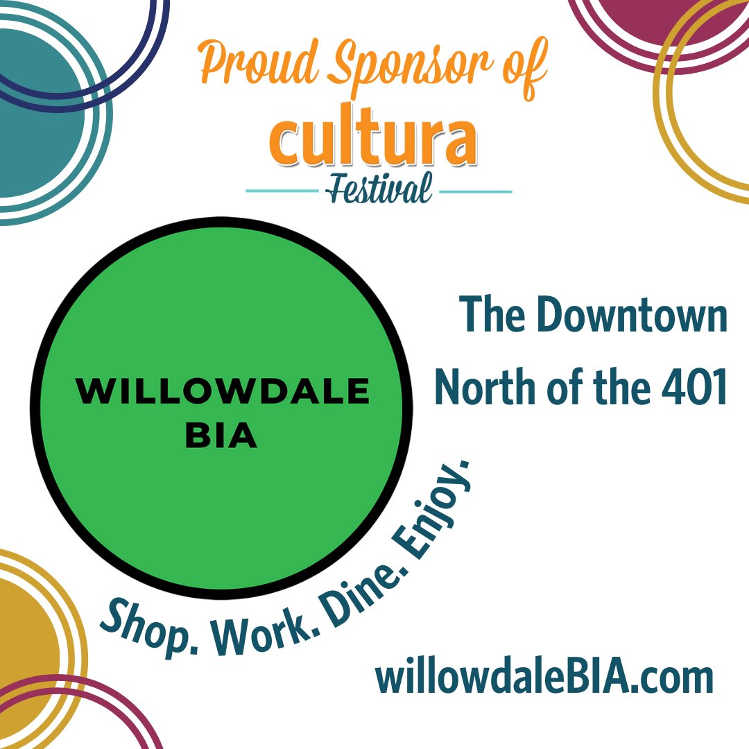 Introducing our esteemed sponsor, Willowdale BIA! Make sure to check out their tent at the festival tomorrow. 🥳