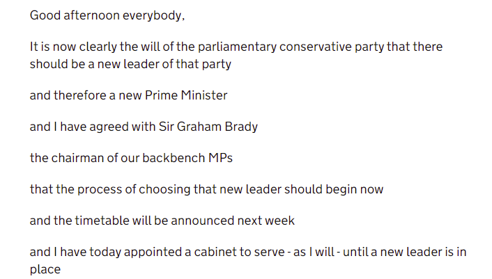 francetim's tweet photo. These first few, very carefully worded sentences of Johnson's statement today are the only part that could be remotely construed as him 'resigning'. Read it for yourself and realise that he has #notresigned, but conned us all, yet again. From: https://t.co/UGRzKMHc1a https://t.co/VcV17HMZc0