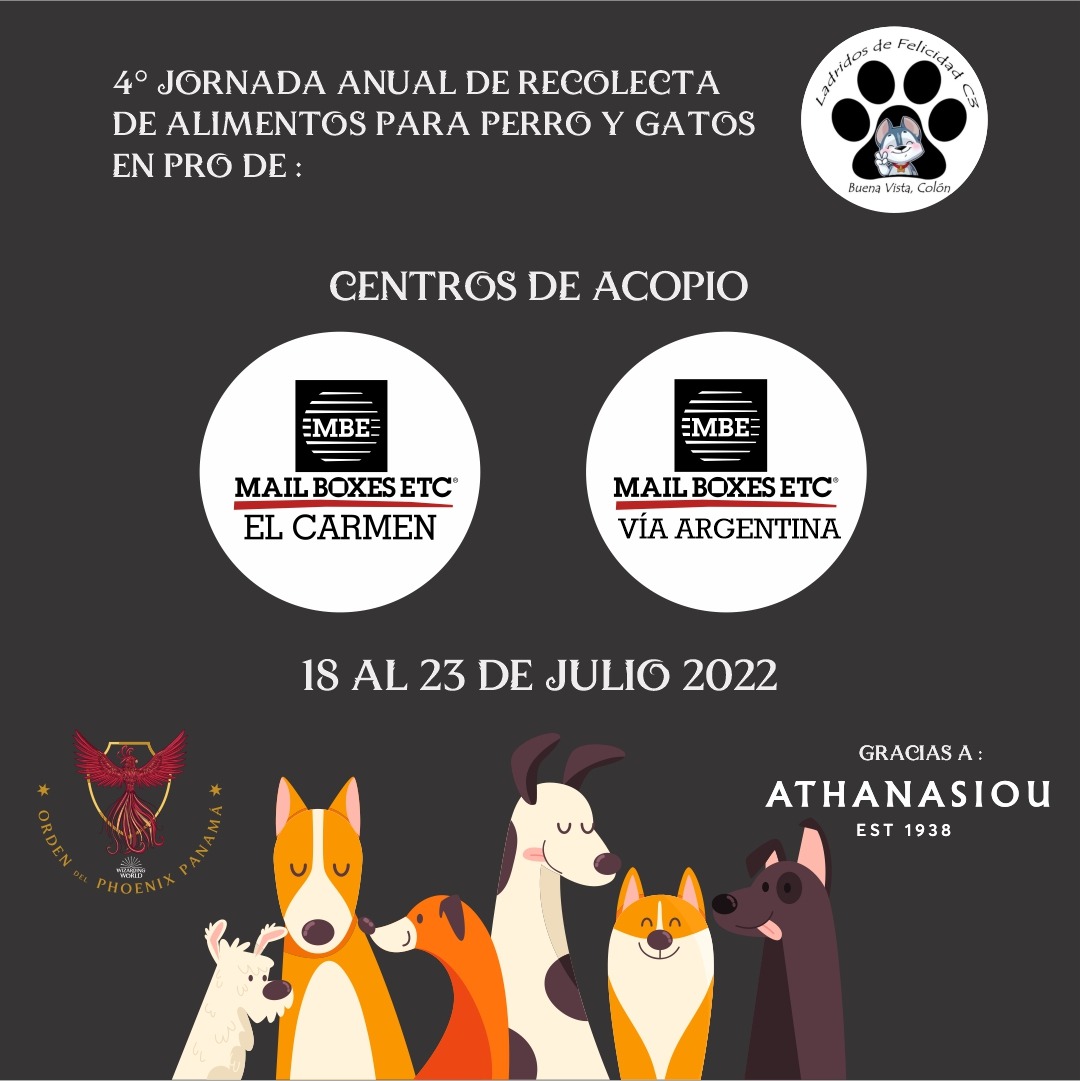 OrdenPhoenixPTY's tweet photo. Estamos listos para la 4° jornada de recoleta de alimentos para ladridosc3 inicia este 18 de julio y el cierre de este evento el 23 de julio en athanasiou de Obarrio más información en nuestra cuenta de instagram @ordendelphoenixpanama https://t.co/fnioVPMtjg