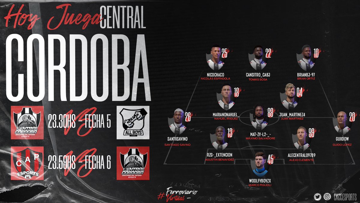 CERRANDO LA SEMANA!!!

El ferroviario va estar disputando las fechas 5 y 6 de liga contra @PatronatoeSport y <a href="/AllBoys_eSports/">All Boys eSports 🏆🏆🏆</a>   donde busca sumar para seguir prendido.

VAMOS FERROVIARIO 🚂