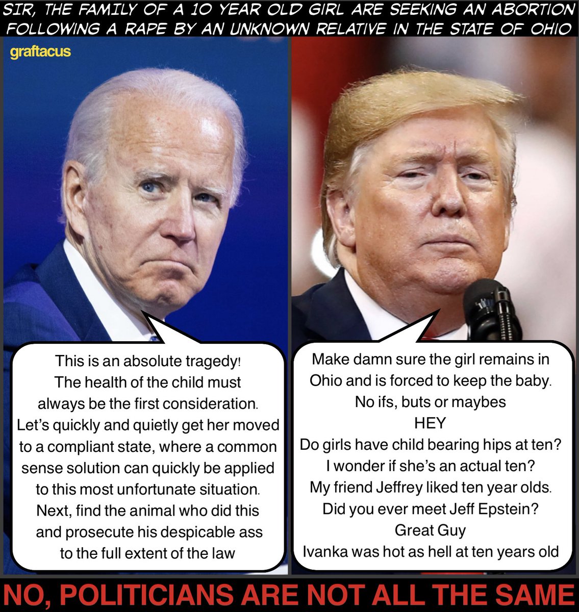 Graftacus's tweet photo. What #NoExceptionForRapeOrIncest looks like, #BidenVtRUMP edition
#AWomansRightToChoose #AFamilysRightToChoose #HillaryWasRight #WomensRightsAreHumanRights #WomensRights #TraitorsSupportTraitortRUMP #SCOTUS #ROEvwade #MenShouldNotBeMakingLawsAboutWomensBodies #tRUMPextremists https://t.co/28AnPLZ4dE