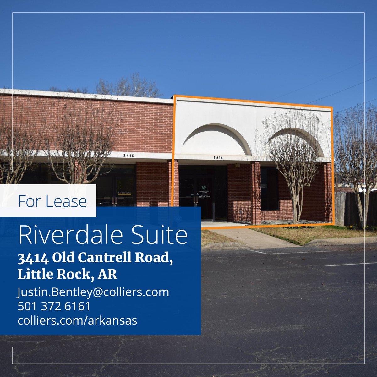 Colliers_AR's tweet photo. End cap retail suite in charming Riverdale! Walking distance to great restaurants, minutes from downtown/Heights/Hillcrest. Contact Justin.Bentley@Colliers.com or 501-372-6161 https://t.co/nJrqKztatc #ColliersAR #LoveLR #Riverdale #OfficeSpace https://t.co/MpRKBpAxI2