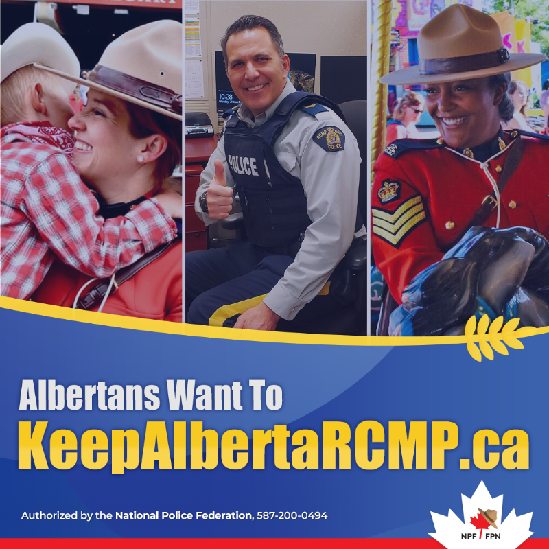 KeepAlbertaRCMP's tweet photo. Keep the Alberta RCMP! Learn more here.