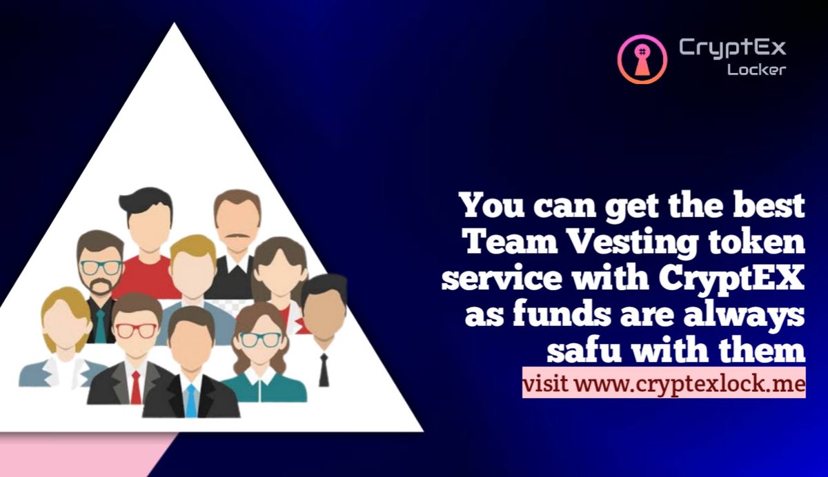 itzdoremi's tweet photo. You can get the best team vesting token service using @ExLocker as funds are always SAFU with them.

You can visit https://t.co/hfExrJ0xyb
#CryptocurrencyNews #DeFi #Bitcoin https://t.co/kY716DYnYk