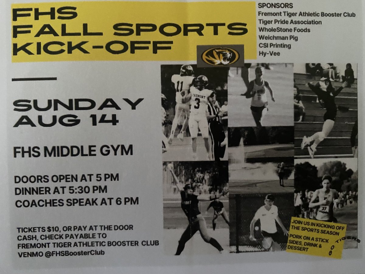 Come check out what’s happening with FHS athletics. Save the date Sunday, August 14. Come listen to the coaches speak about their upcoming season.