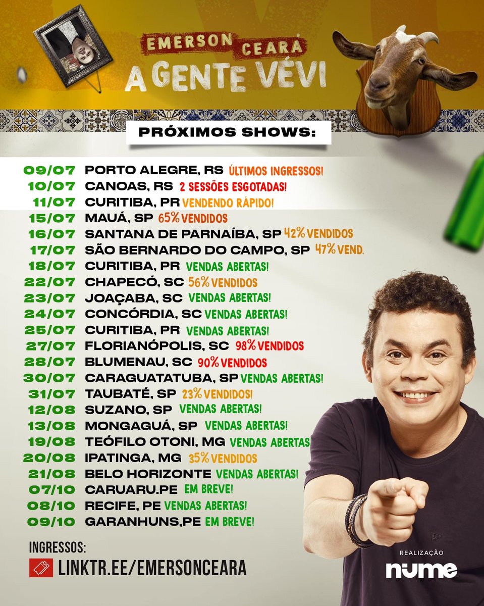 numeproducoes's tweet photo. Agenda Emerson Ceará: https://t.co/n6rZJdXuDw