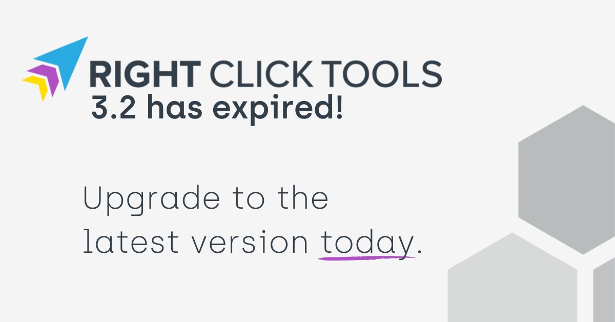RecastSoftware's tweet image. #RightClickTools 3.2 has expired! Be sure to download the latest version. 💻

Download here: lnkd.in/eYdiUSZQ