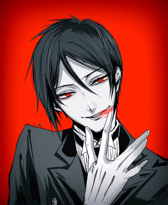 アイコンのセバス褒めて頂き嬉しいので
最初の時より直して
悪魔っぽくしたのです😈🖤 