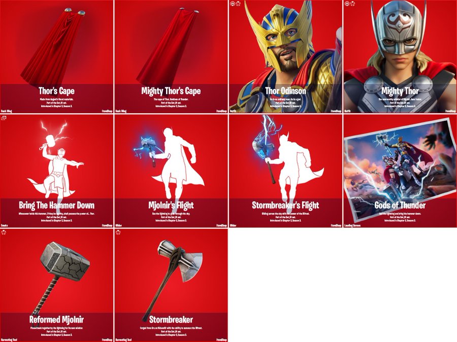 drws1f's tweet photo. new thor cosmetics! 
#FortniteLeaks #ThorLoveAndThunder  

via - @ImPeQu https://t.co/gKMiJIK4iF