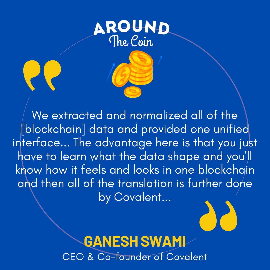 aroundthecoin's tweet photo. ATC Features @gane5h, who is a co-founder of @Covalent_HQ – a blockchain data indexing company. 🏆 https://t.co/q7tOb21nB7
#fintech #podcast #blockchain #API #dataanalytics https://t.co/9QimfyQm5a