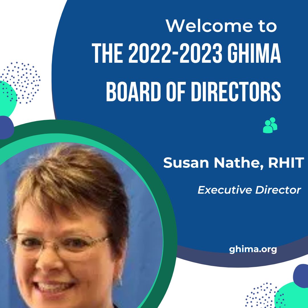 GeorgiaHIMA's tweet photo. Welcome to the 2022-2023 GHIMA Board of Directors!  Today we are featuring our Executive Director, Susan Nathe, RHIT.

Visit our website to learn more: https://t.co/Cs59gQXjY8

#GHIMA #GHIMABOD #HIMVolunteer #service #healthinformation #BoardofDirectors https://t.co/pcuMHBTrZn