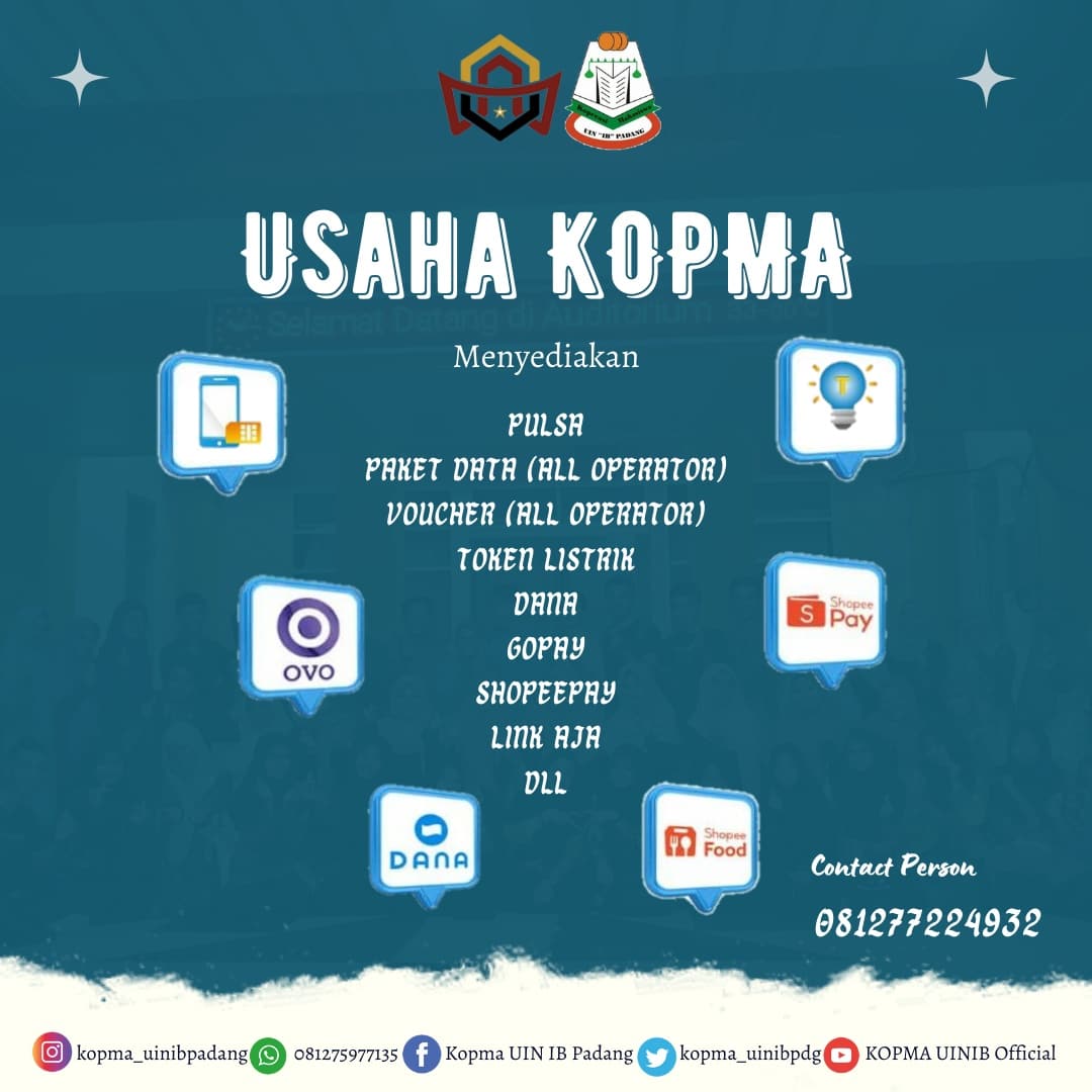 Hallo Kopmania
 Usaha baru kopma nih,yuk yang mau beli pulsa dan rombongannya berkabar😉