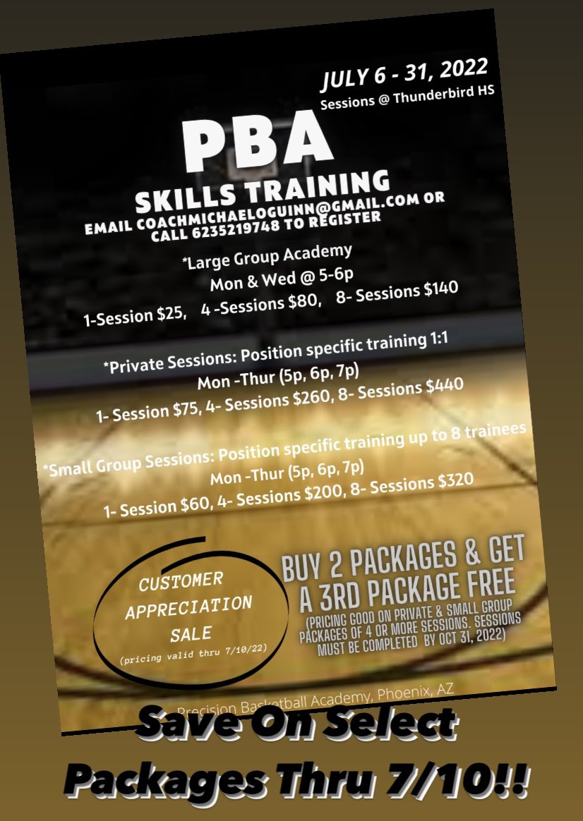 Your Development is The Only PRIORITY!! See discounted training packages offered thru 7/10. #pbabasketballtraining #precisionbasketball #hardworknohype