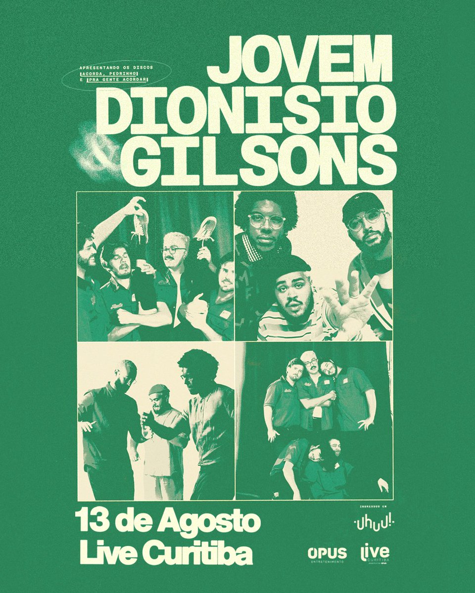 Então vai ter show em Curitiba com nossos amigos da @jovemdionisio! Nos vemos no dia 13/08, corre garantir o seu ingresso pra não perder essa noite incrível 🤍✨ uhuu.com/evento/pr/curi…