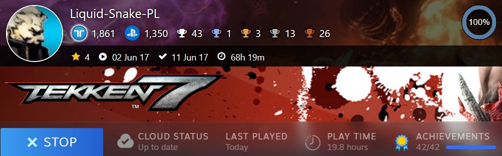 LiquidSnakePL's tweet image. #Tekken7 + Steam + DualSense + own soundtrack = Not going back to TK7 on PS4 again. Game looks and works so smoothly.
Even though I do not care about trophies like I used to, doing another 100% was fun.
If anyone wants to wreck me in this game, LMK! 🤙 I'm harmless🐥