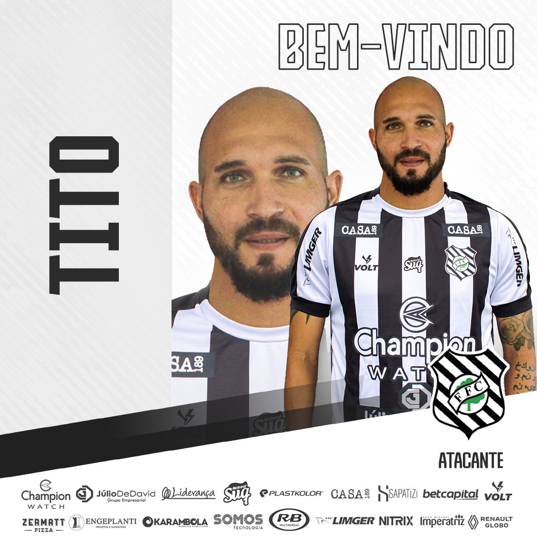 FigueirenseFC's tweet photo. O Figueirense informa a contratação do atleta Tito. O jogador, que chega com contrato até o final da temporada, realizou os exames e aguarda a regularização no BID para ficar à disposição do técnico Júnior Rocha.
⠀
Seja bem-vindo, Tito! 👊🏽🌪️
⠀
Leia mais: https://t.co/cRimiOW6OR https://t.co/VlFtsrAX4m