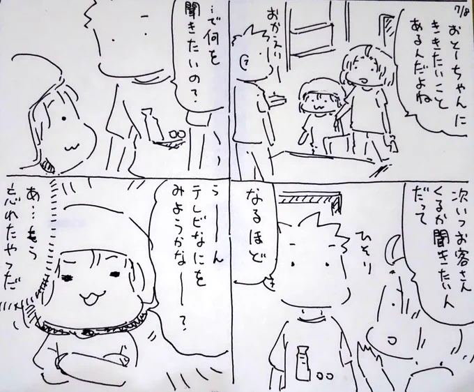 #本日のむすめさん
うちに人が来ると楽しいらしいからなあ。夜は動物の番組を見ました! 